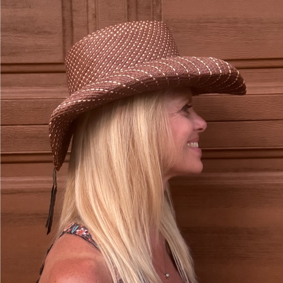 BULLHIDE COWGIRL HAT. Brown Woven Cowboy Hat with Silver Accent. #cowgirlhat - Picture 6 of 15